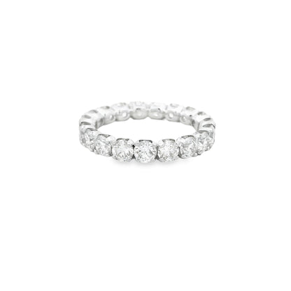 18k White Gold 3.04ctw Round Brilliant Diamond Eternity Band Ring — side profile showing the band