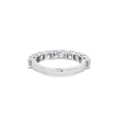 18k White Gold 2.73ctw Cushion Cut Diamond Channel Set Wedding Band — side profile showing the band