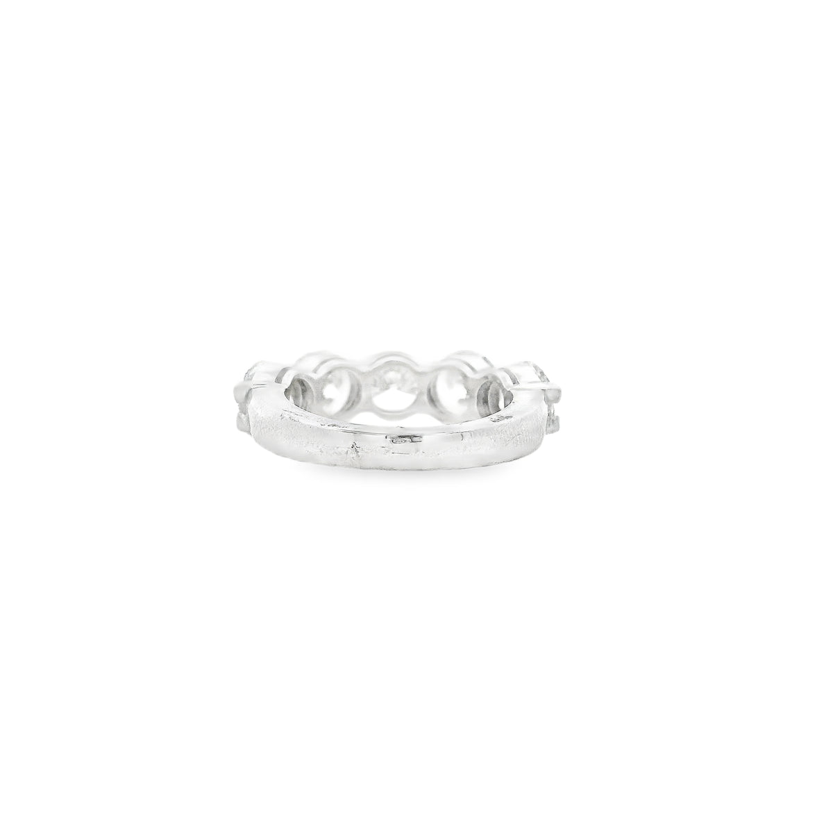 Platinum 5.05ctw Round Brilliant Diamond Half Eternity Band Ring — side profile showing the band