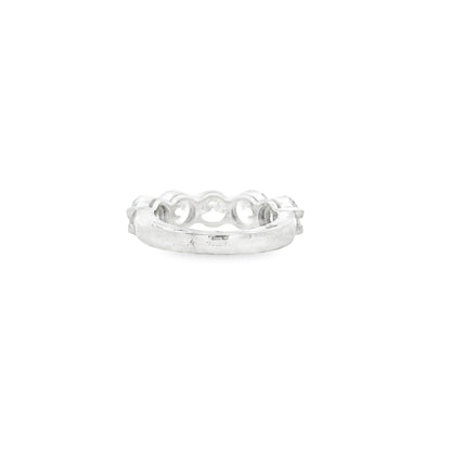 Platinum 5.05ctw Round Brilliant Diamond Half Eternity Band Ring — side profile showing the band