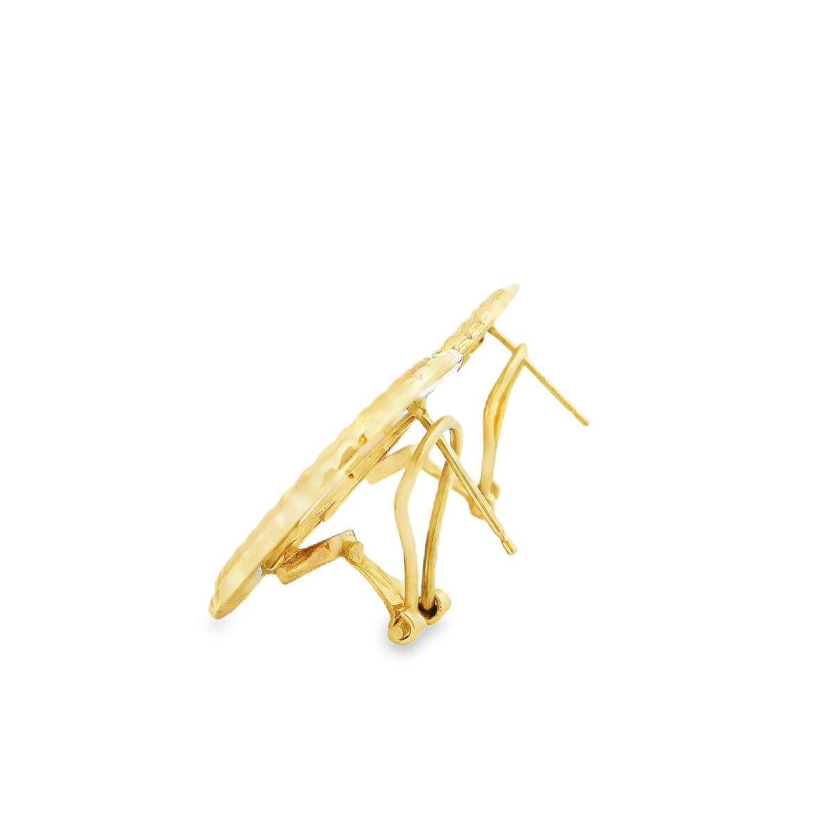 14k Yellow Gold 1999 $5 Liberty Coin Clip-Back Earrings — side profile