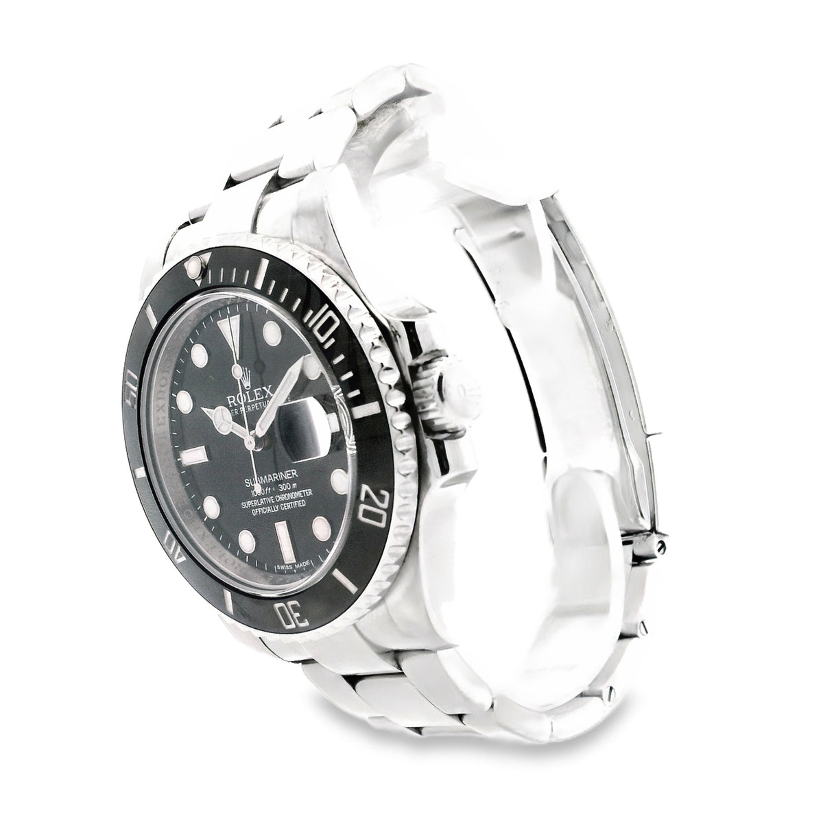 Rolex 116610LN Submariner 40mm Black Dial Stainless Steel Watch — side profile showing case thickness
