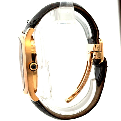 Cartier Drive de Cartier 40mm Silver Guilloché Dial 18k Rose Gold Watch — side profile showing case thickness