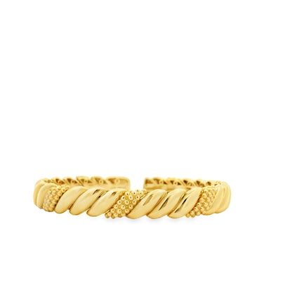 Gabriel & Co. 14k Yellow Gold Bujukan Split Bangle Bracelet — side profile