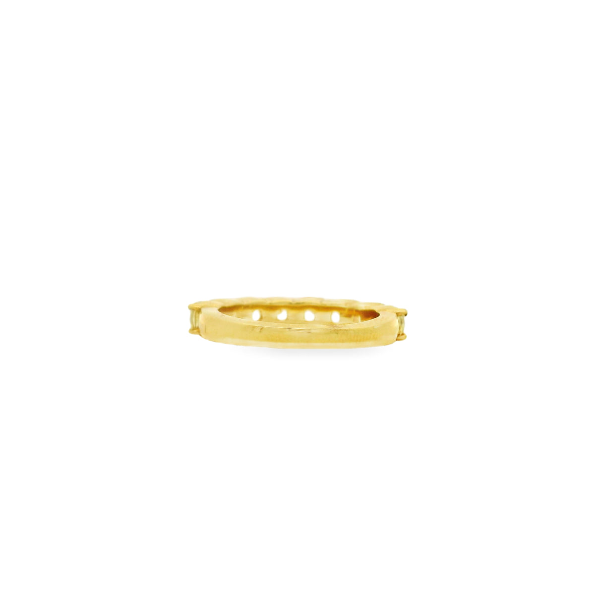 18k Yellow Gold 2.80ctw Cushion Cut Diamond Half Eternity Band Ring — side profile showing the band