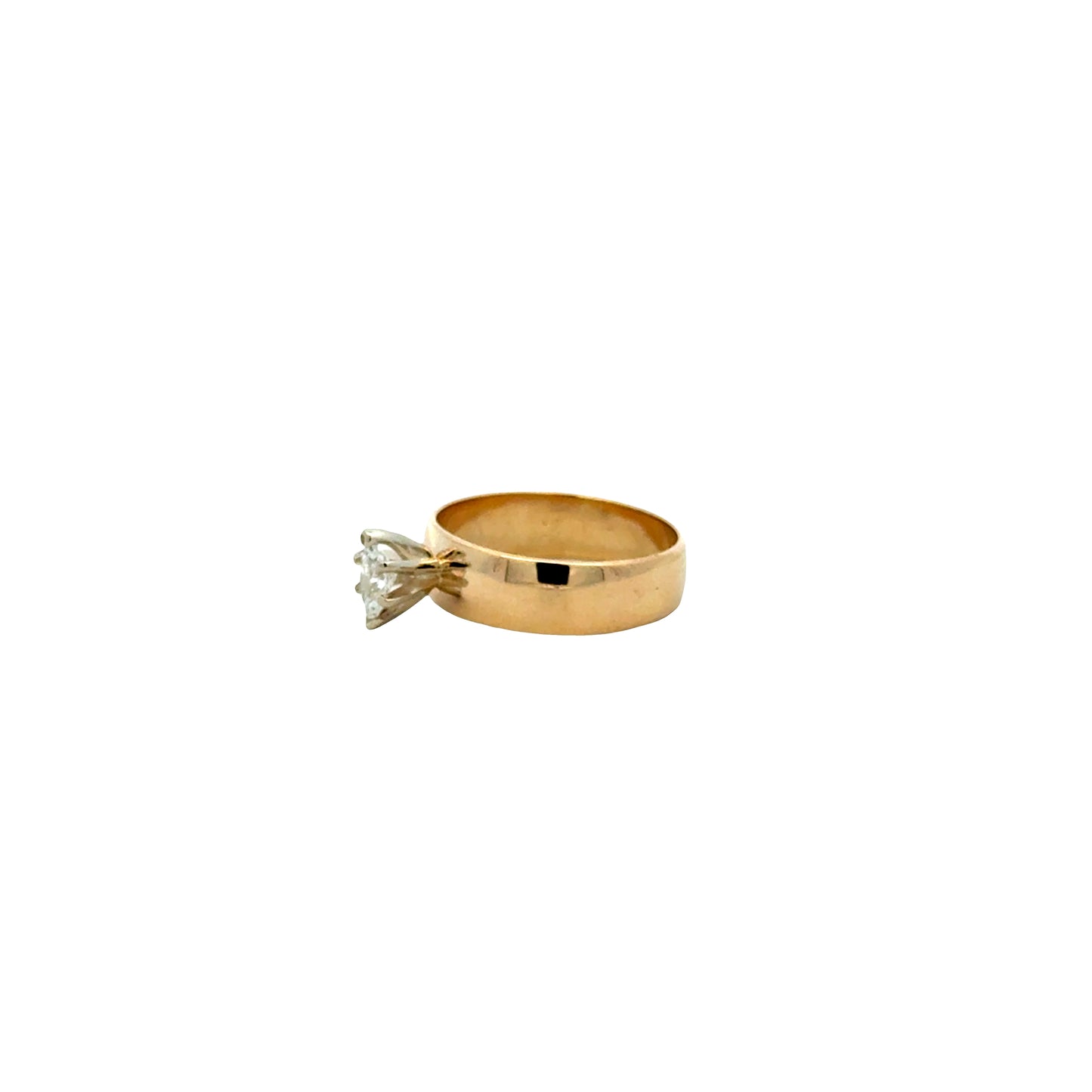 14k Yellow Gold 0.28ct Marquise Diamond Solitaire Ring — side profile showing the band