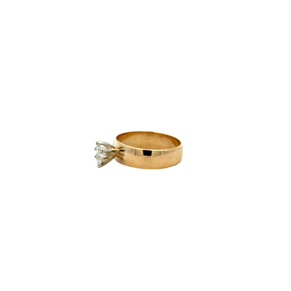 14k Yellow Gold 0.28ct Marquise Diamond Solitaire Ring — side profile showing the band