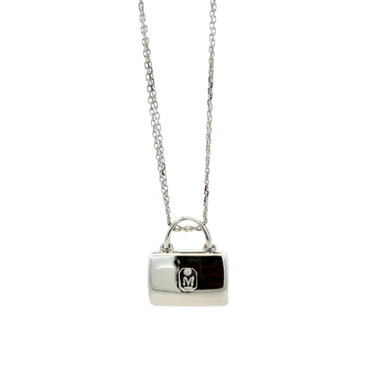 18k White Gold 2.00ctw Multi-Color Sapphire Pavé Purse Pendant Necklace — clasp detail