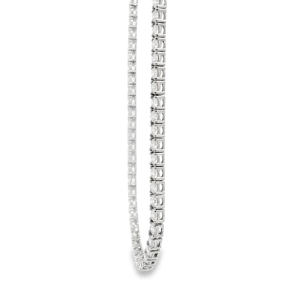 14k White Gold 11.00ctw Round Brilliant Diamond Tennis Necklace 16" — clasp detail