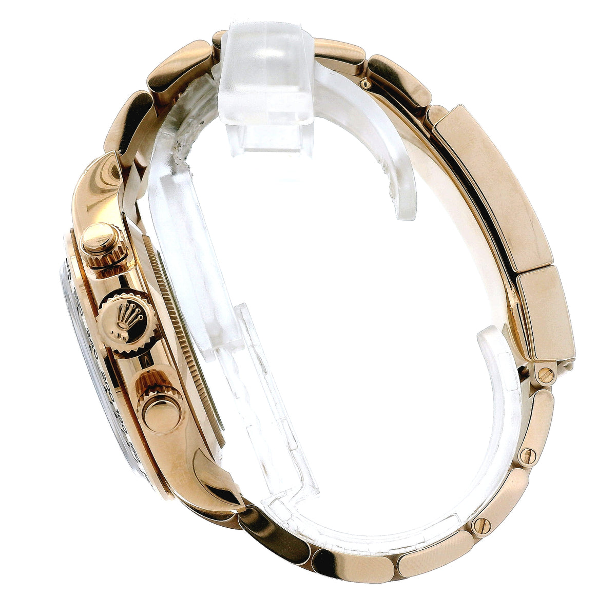 Rolex 116505 Daytona 40mm Chocolate Dial 18k Rose Gold Watch — side profile showing case thickness