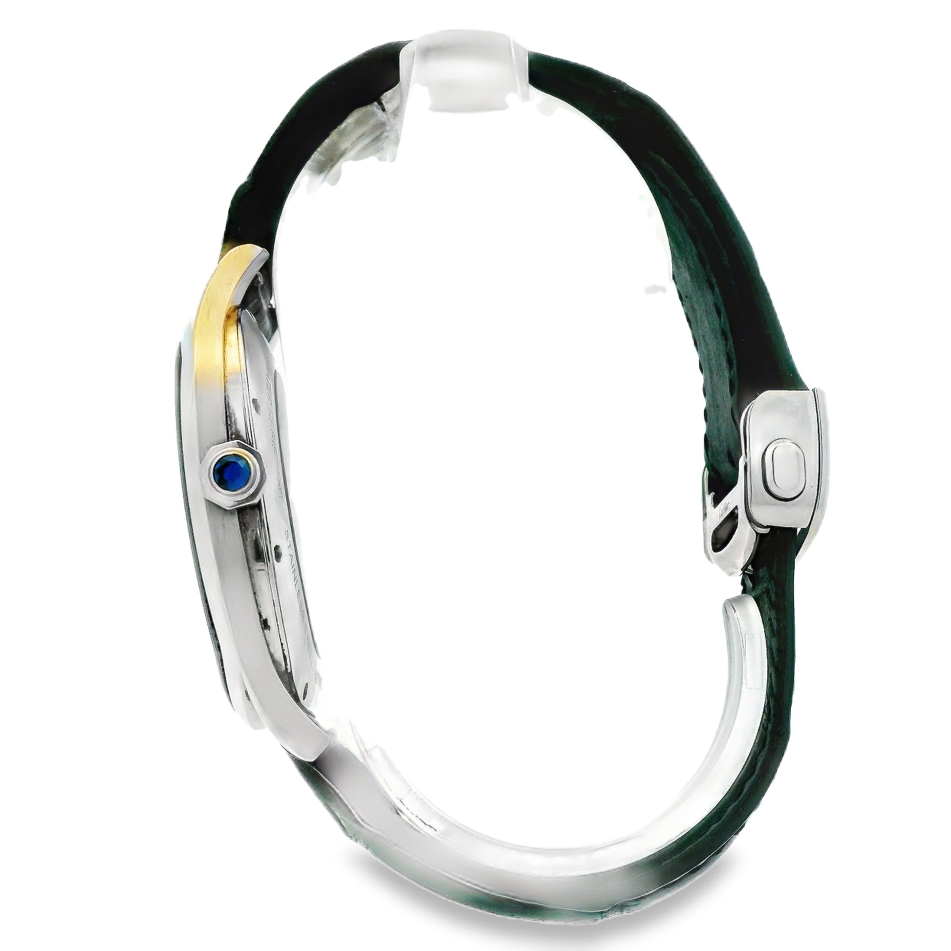 Cartier Drive De Cartier WSNM0004 40x41mm Silver Guilloché Dial Stainless Steel Watch — side profile showing case thickness