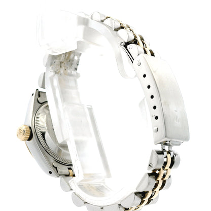 Rolex 69173 Datejust 26mm Two-Tone Diamond Dial Jubilee Watch — side profile showing case thickness