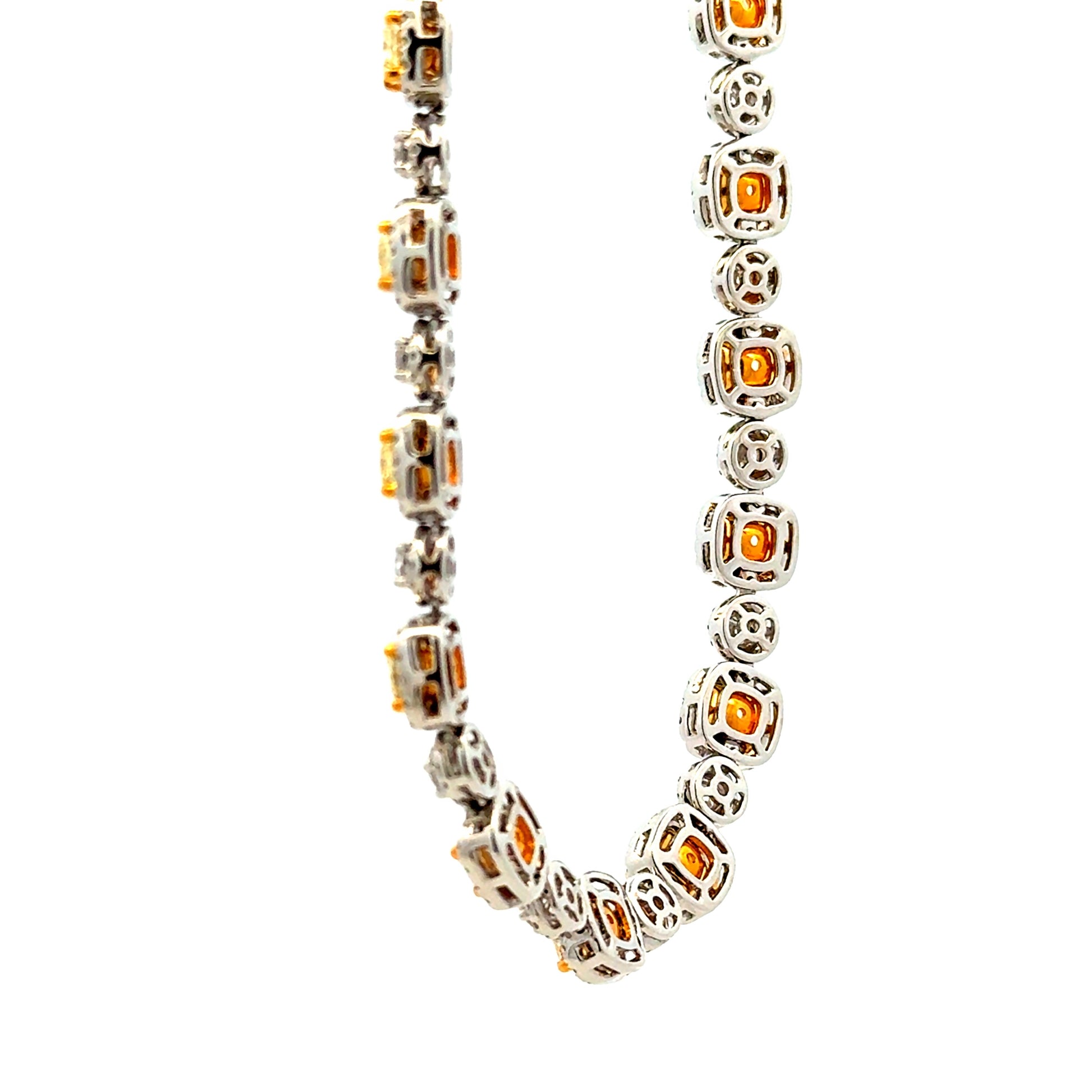18k Two-Tone Gold GIA Certified 17.11ct Fancy Yellow Diamond & 7.98ctw Round Diamond Bezel Necklace 17" — clasp detail