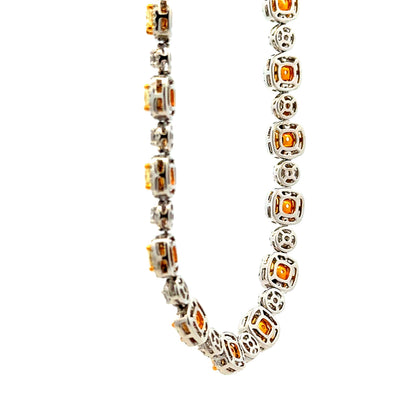 18k Two-Tone Gold GIA Certified 17.11ct Fancy Yellow Diamond & 7.98ctw Round Diamond Bezel Necklace 17" — clasp detail