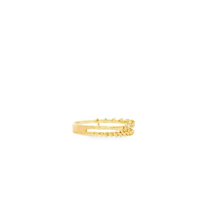 14k Yellow Gold 0.22ctw Round Brilliant Diamond Split Band Ring — side profile showing the band