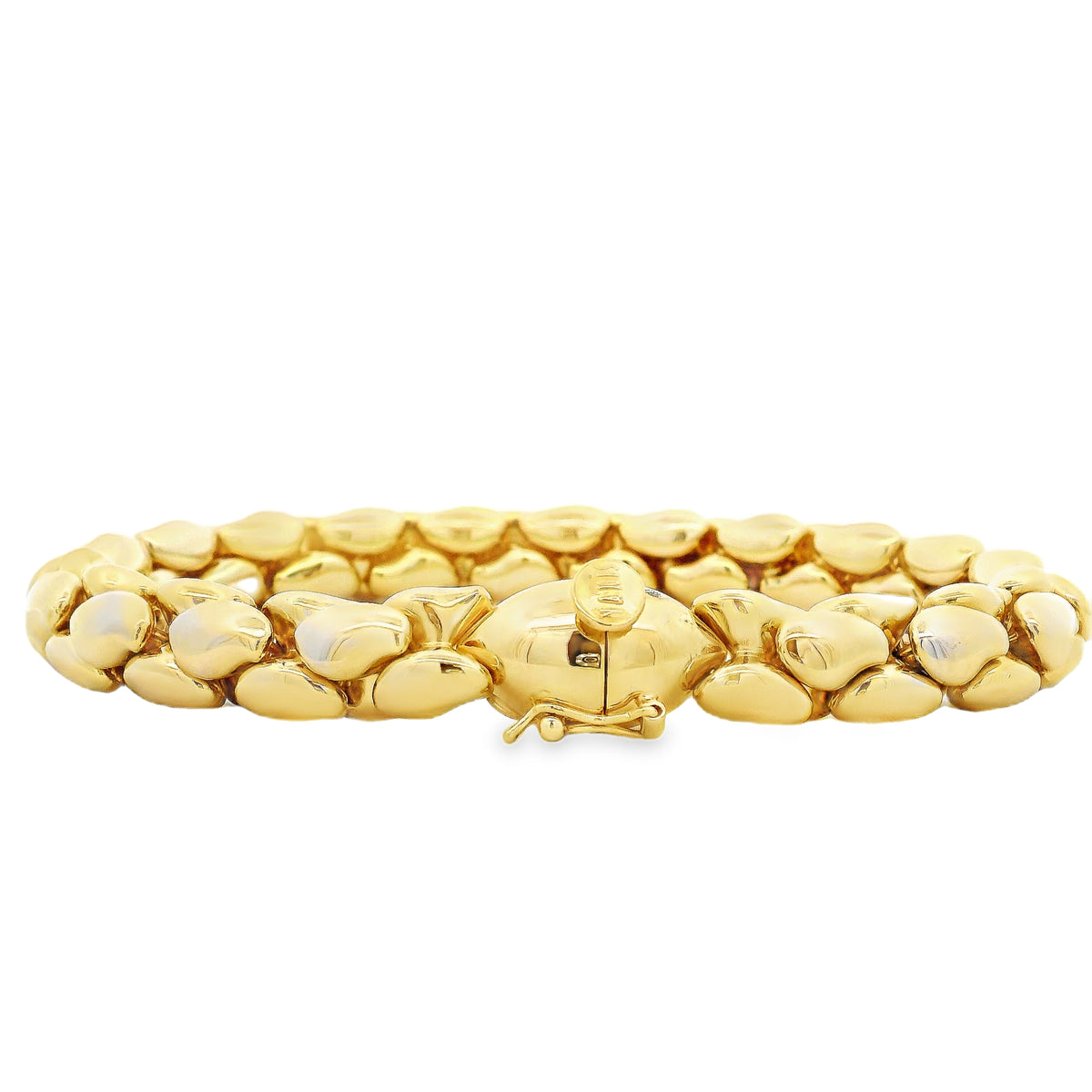 18k Yellow Gold Nanis Links Bracelet 7.5" — side profile