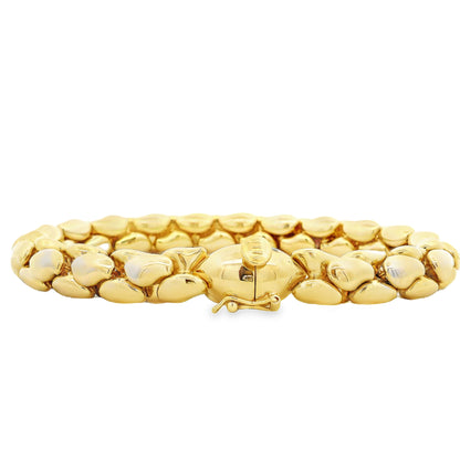 18k Yellow Gold Nanis Links Bracelet 7.5" — side profile