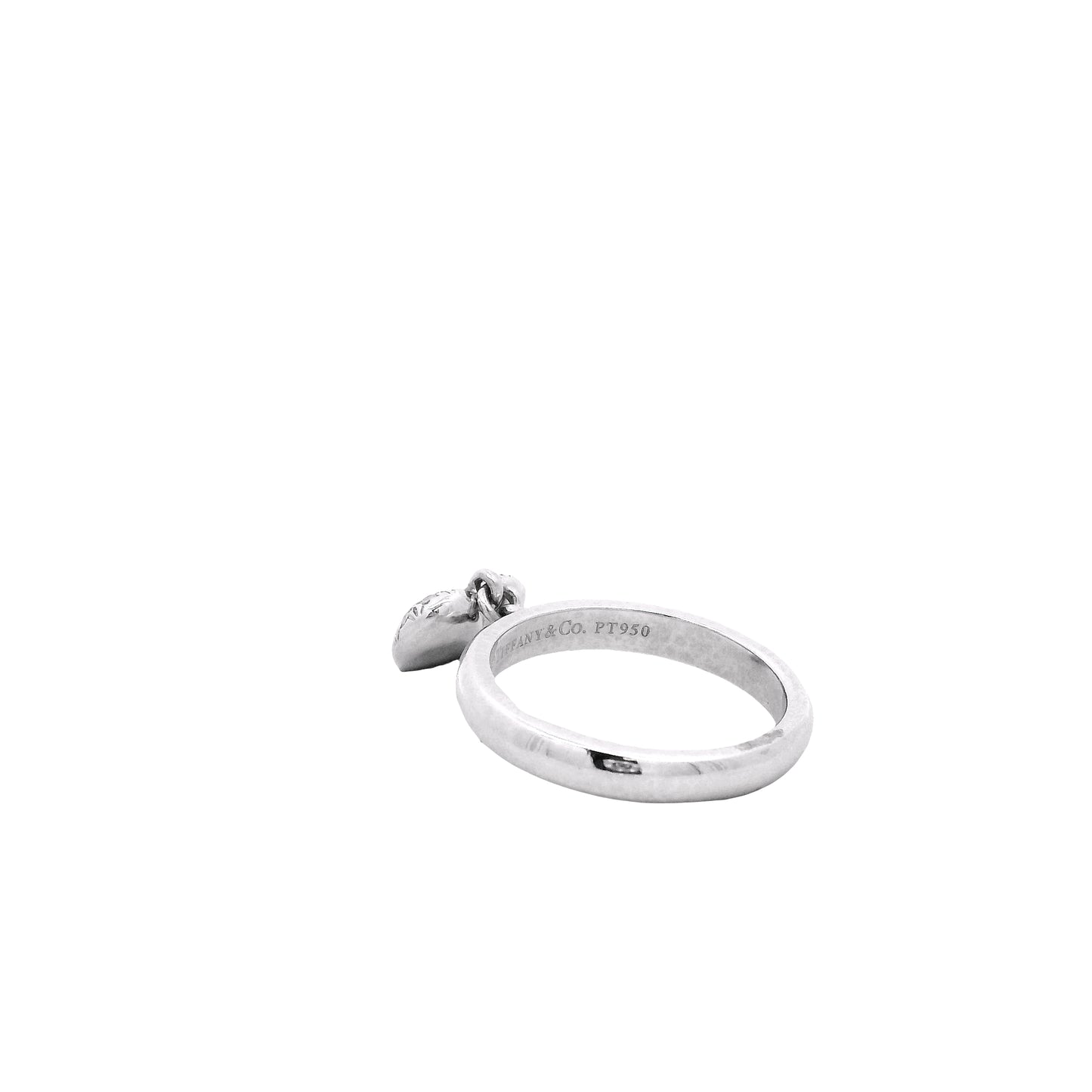 Tiffany & Co. Platinum 0.48ctw F VS Diamond Dangle Heart Ring — underside view