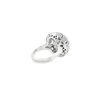 14k White Gold Approx 2ctw Round Brilliant Diamond Cluster Cocktail Ring — underside view