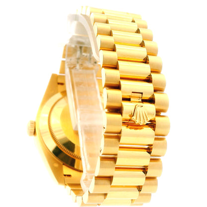 Rolex 228238 Day-Date 40mm Champagne Diamond Dial 18k Yellow Gold Watch — caseback view