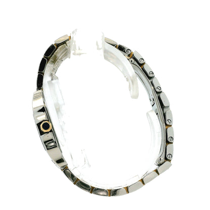 Cartier Santos 2698 Two-Tone White Dial Ladies Bracelet Watch — caseback view