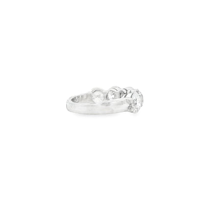 Platinum 5.05ctw Round Brilliant Diamond Half Eternity Band Ring — underside view