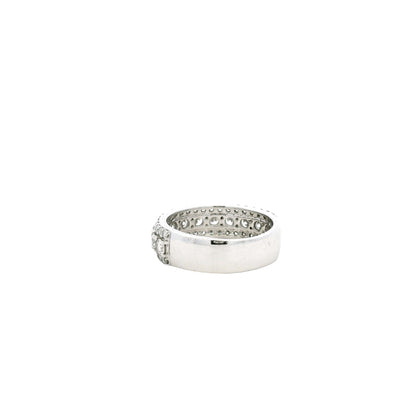 14k White Gold 1.79ctw Round Brilliant Lab Diamond Three-Row Halfway Band Ring — underside view