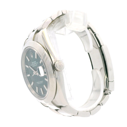 Rolex 126300 Datejust 41mm Blue Motif Dial Stainless Steel Watch — caseback view
