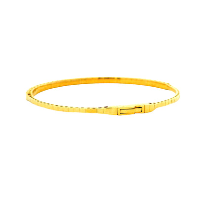 14k Yellow Gold 5.80ctw Round Brilliant Diamond Halfway Bangle Bracelet — reverse view