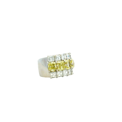 18k Two-Tone 3.99ctw Asscher Cut Diamond Eternity Band Ring — reverse view