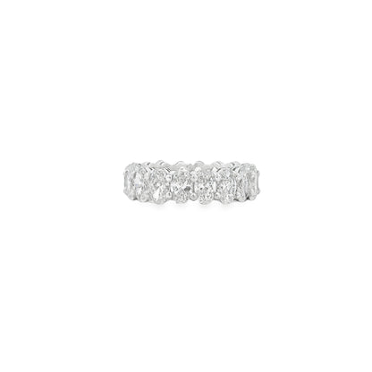Platinum 5.66ctw Oval Cut Diamond Eternity Band Ring — underside view