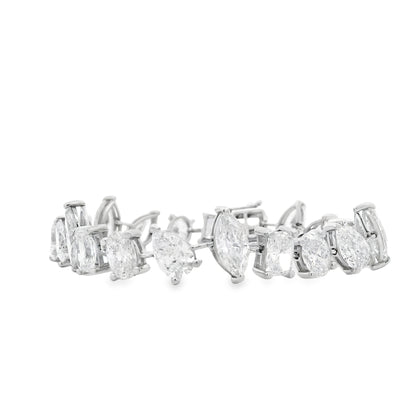 14k White Gold 22.86ctw Mixed Cut Lab Grown Diamond Bracelet — reverse view