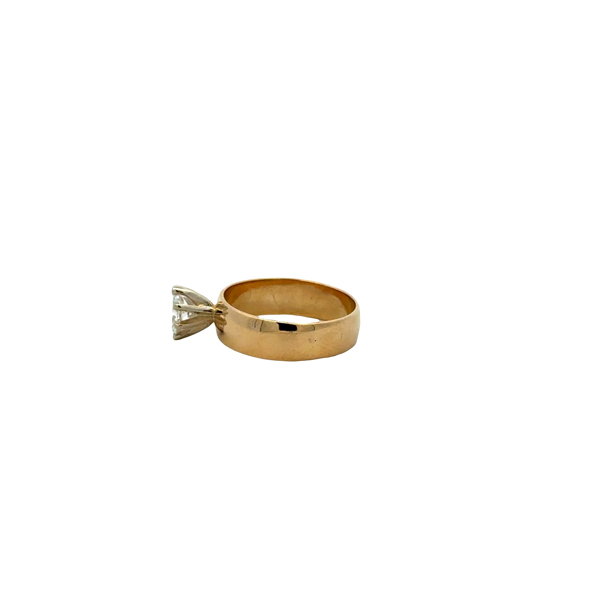 14k Yellow Gold 0.28ct Marquise Diamond Solitaire Ring — underside view