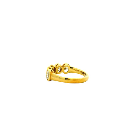 18k Yellow Gold 1.55ctw Oval Cut Natural Diamond Bezel Set Band Ring — underside view