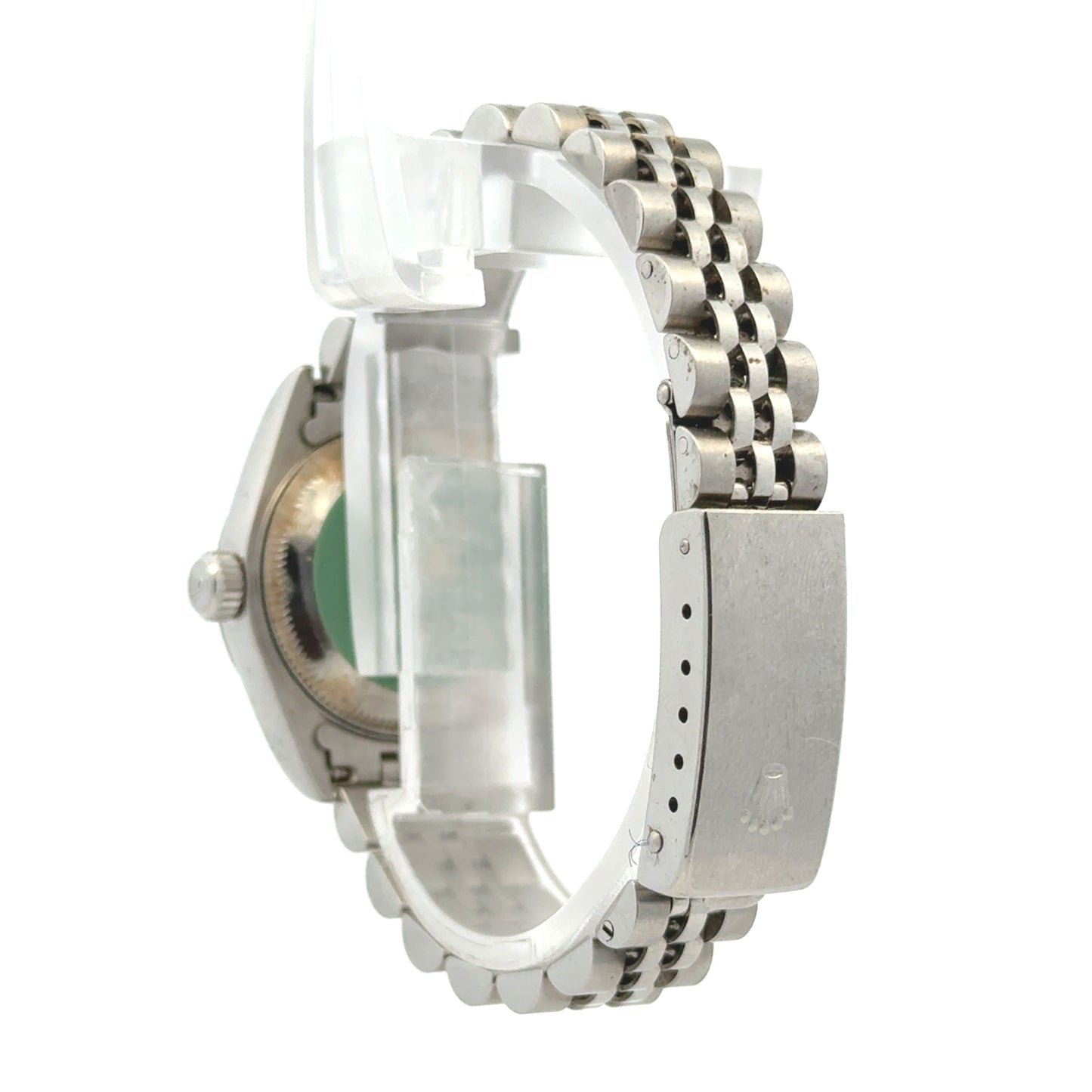 Rolex 79174 Datejust 26mm Two-Tone Blue Dial Jubilee Bracelet Watch — caseback view