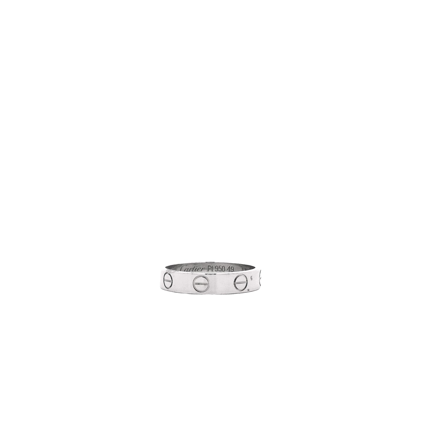 Cartier Platinum Love Ring — underside view