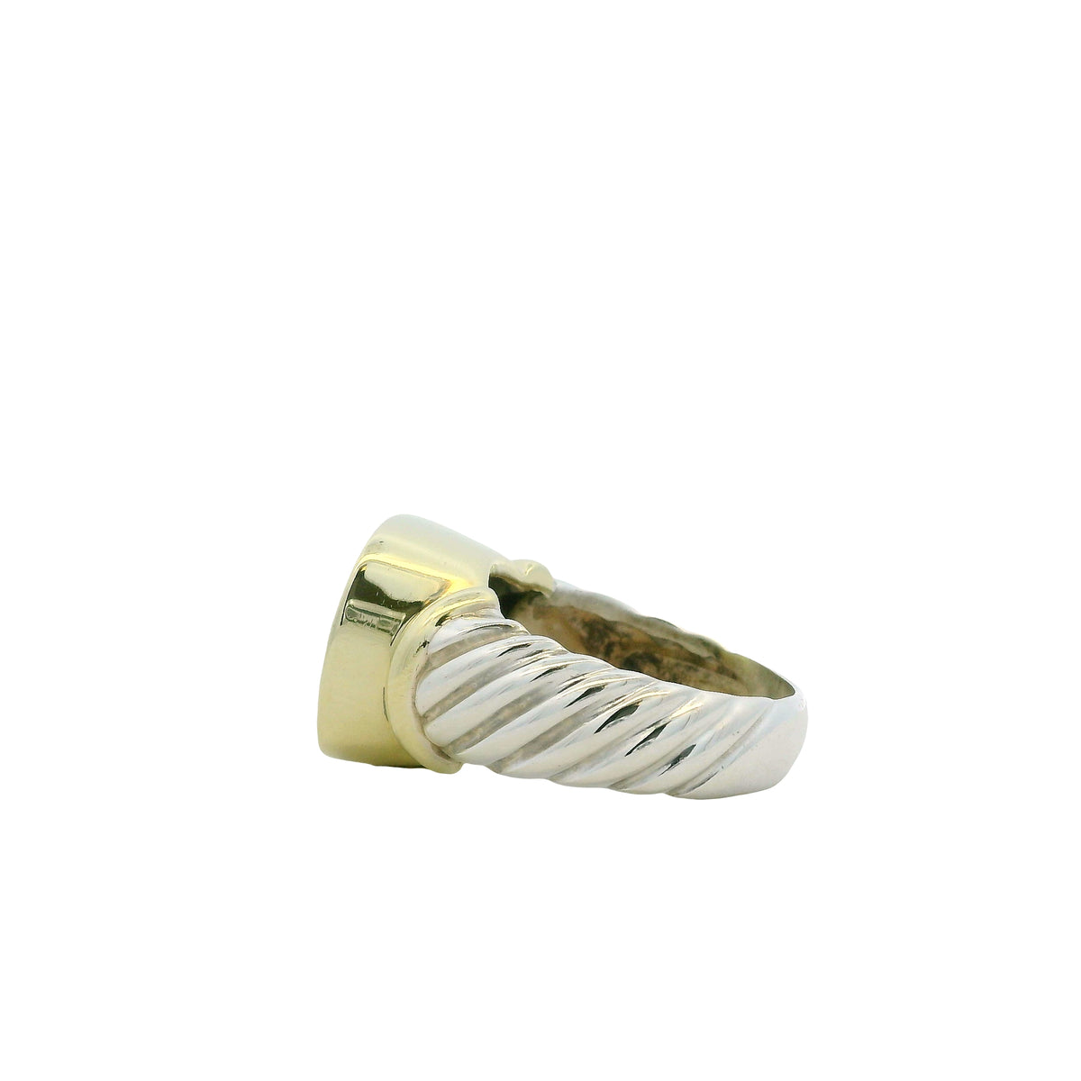 David Yurman 14k Yellow Gold & Sterling Silver Albion Lemon Citrine Ring — underside view
