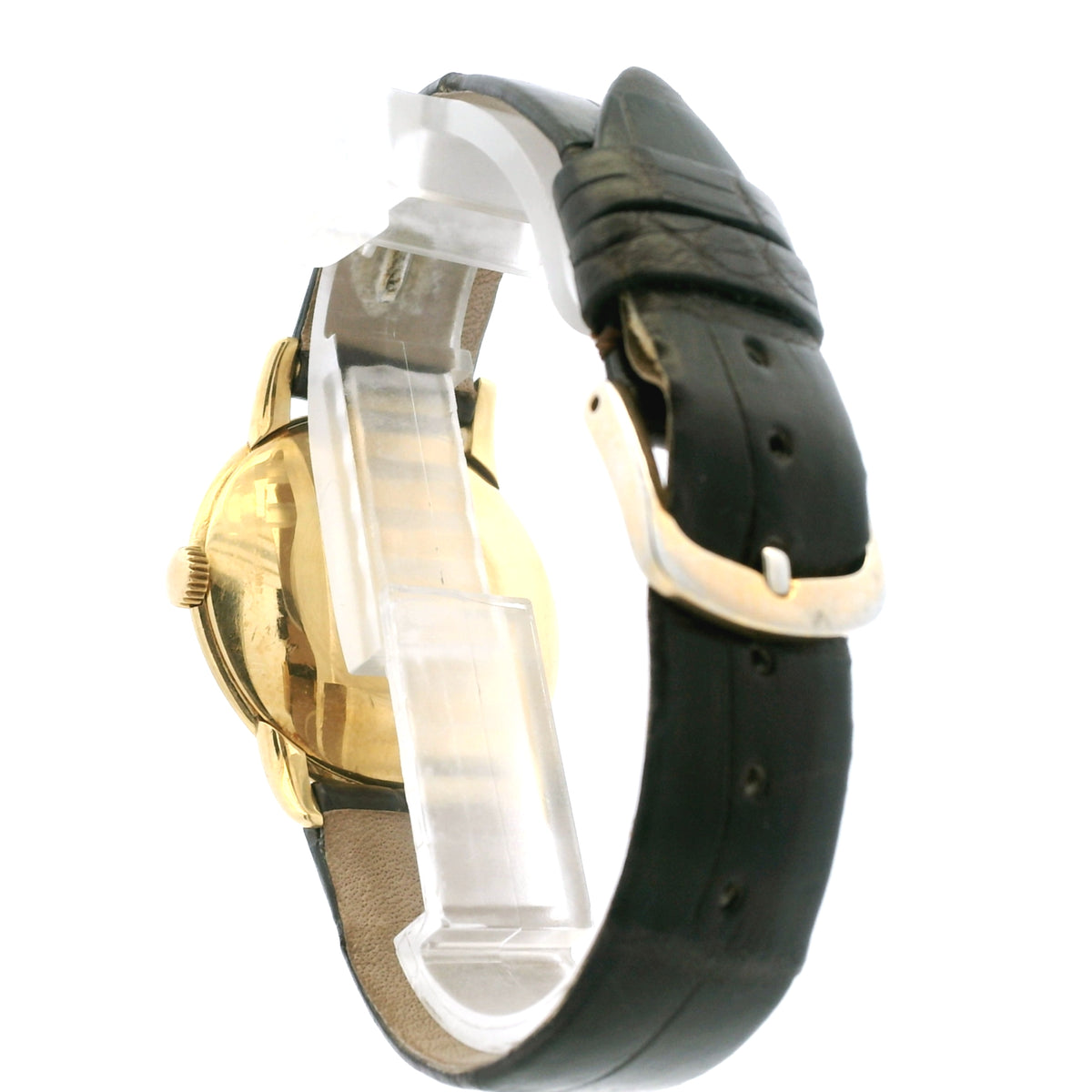 Patek Philippe 2484 Calatrava Yellow Gold Silvered Dial Watch — caseback view