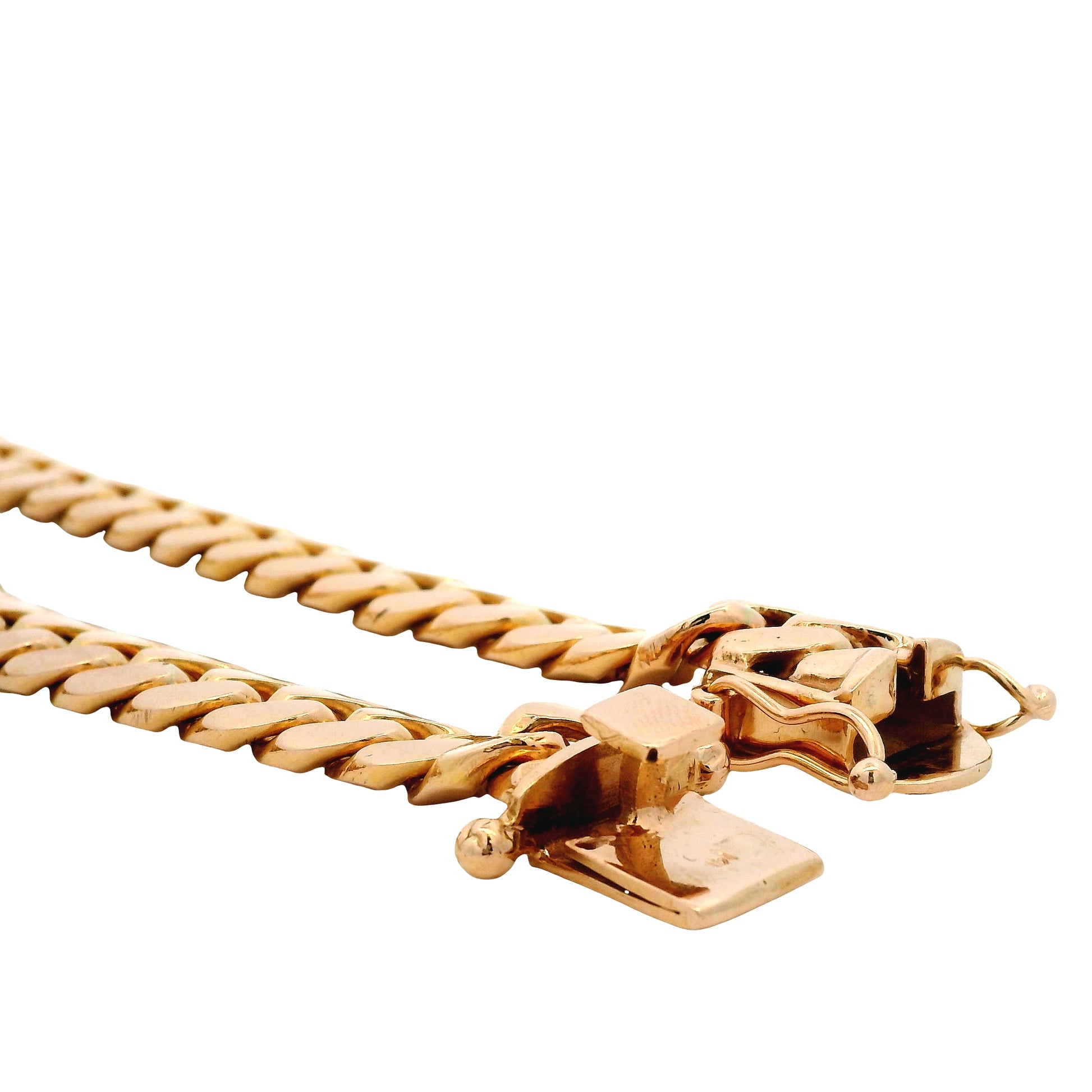 14k Rose Gold 10mm Cuban Link Chain Necklace 26" — reverse view