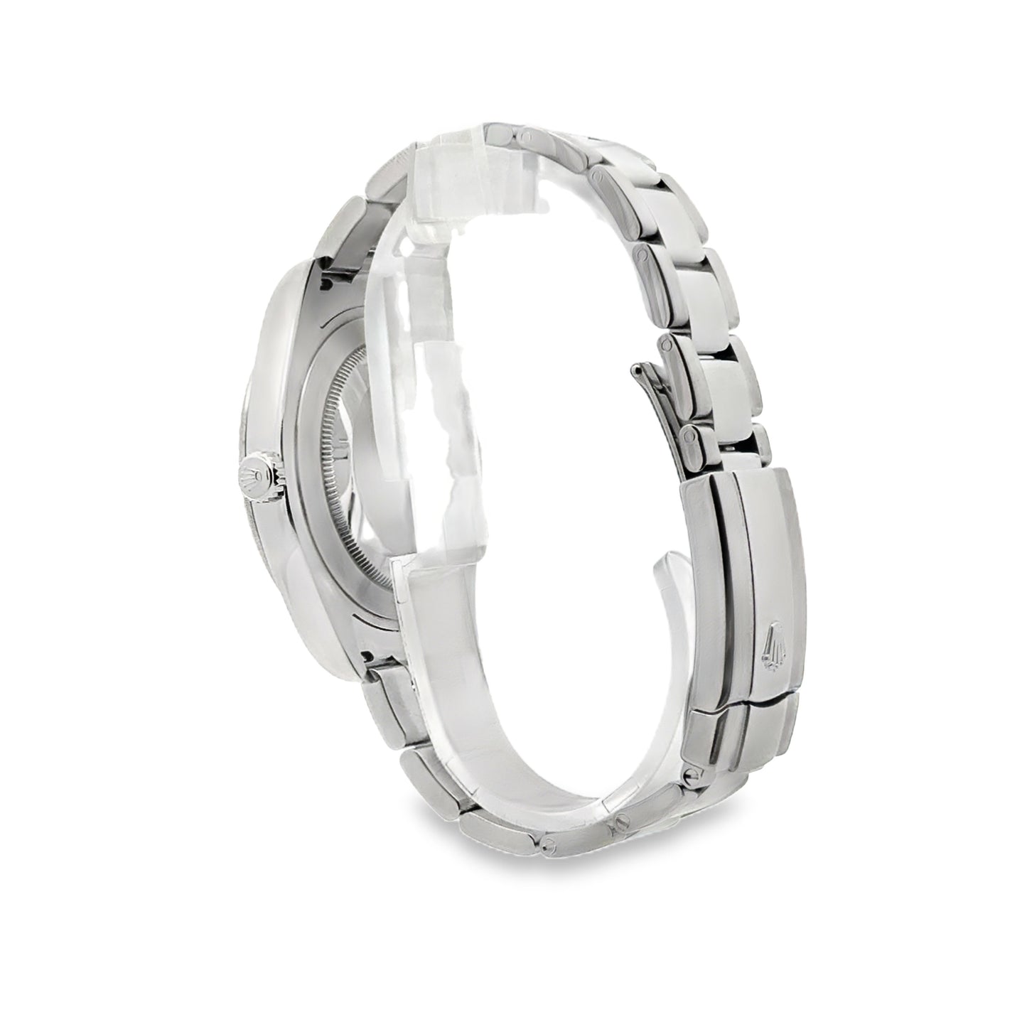Rolex 116334 Datejust II 41mm Rhodium Diamond Dial Stainless Steel Watch — underside view