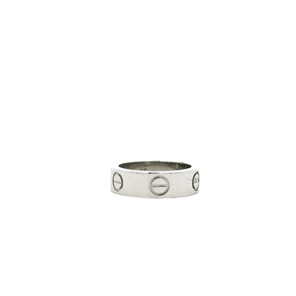 Cartier Platinum Love Ring with Diamond — underside view