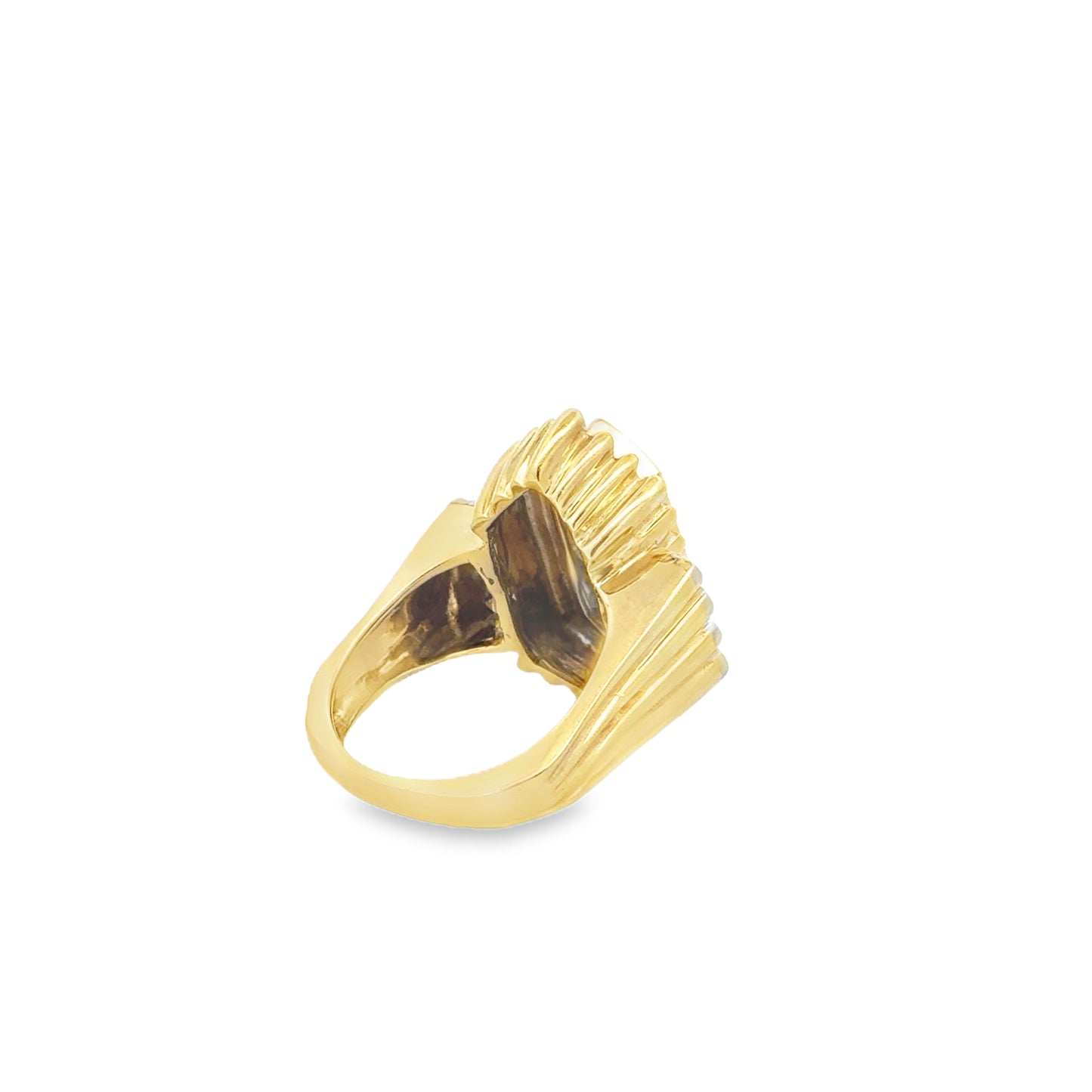 14k Two-Tone Gold 0.51ctw Round Brilliant Diamond Cluster Ring — underside view