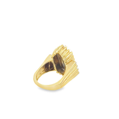 14k Two-Tone Gold 0.51ctw Round Brilliant Diamond Cluster Ring — underside view