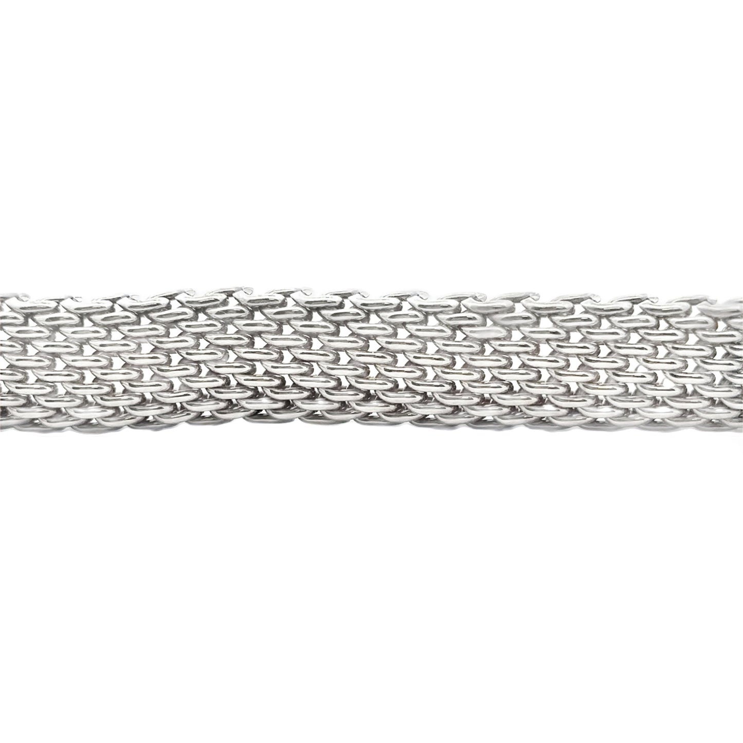 Tiffany & Co Sterling Silver Somerset Mesh Necklace 17" — underside view
