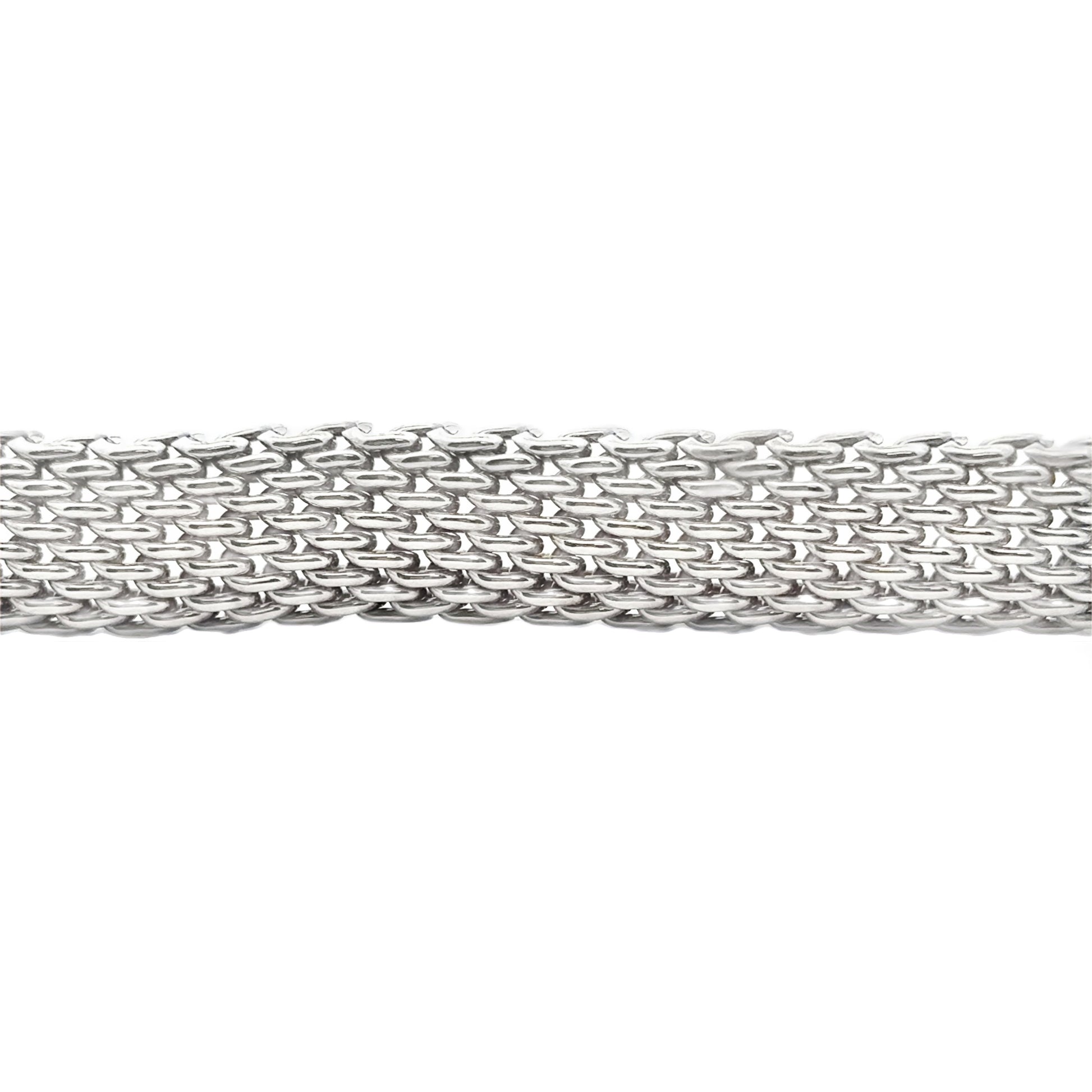 Tiffany & Co Sterling Silver Somerset Mesh Necklace 17" — underside view