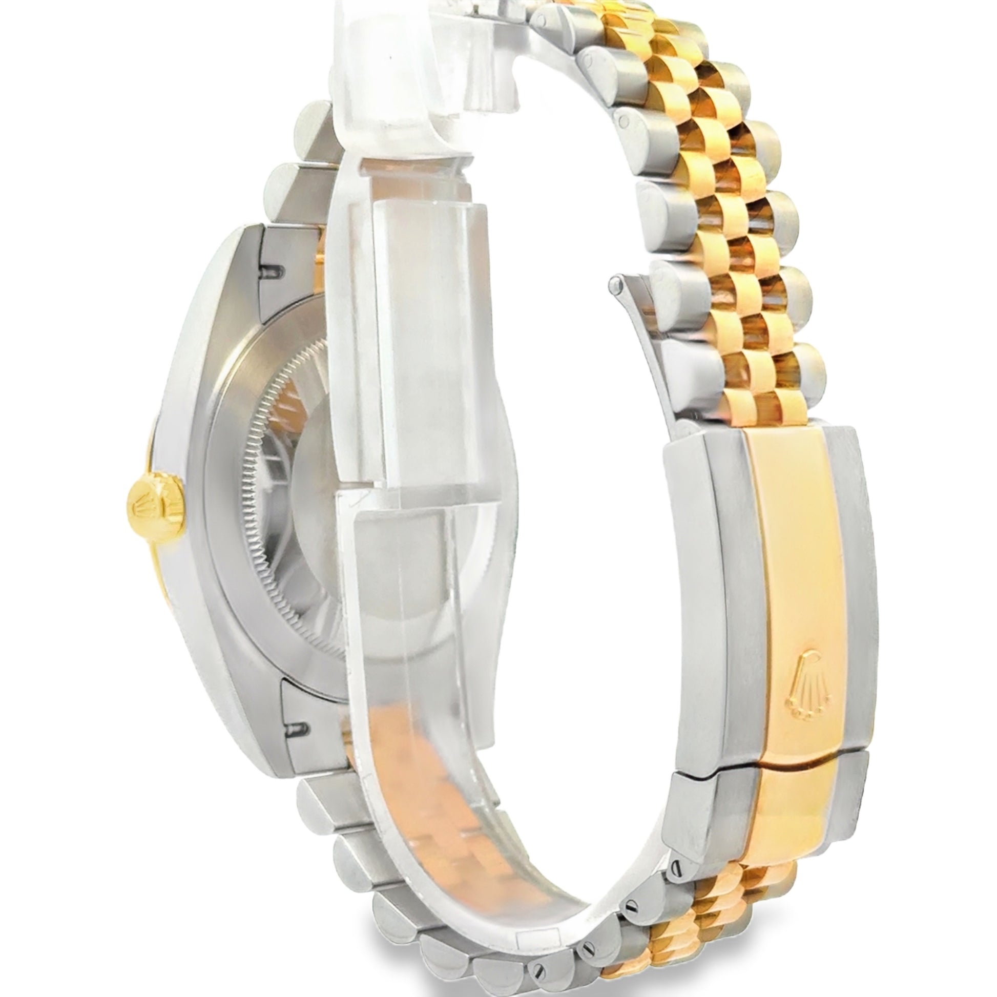 Rolex 126333 Datejust 41mm Wimbledon Dial Two-Tone Jubilee Watch — caseback view