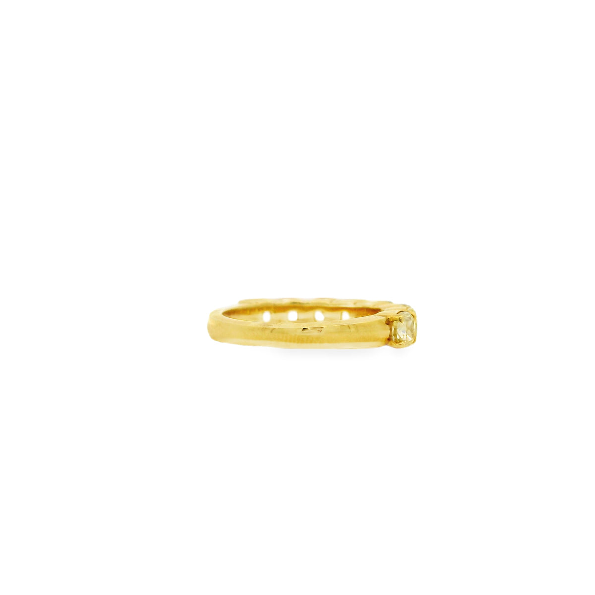 18k Yellow Gold 2.80ctw Cushion Cut Diamond Half Eternity Band Ring — underside view