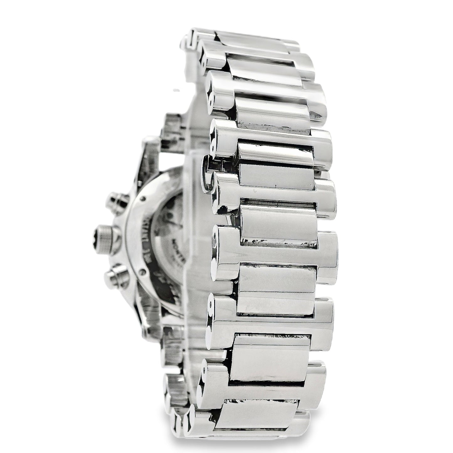 Montblanc 7069 Timewalker 42mm Black Dial Stainless Steel Watch — caseback view