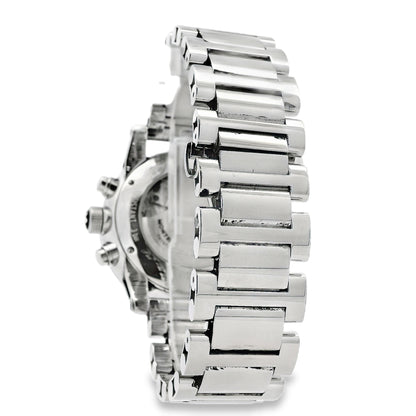 Montblanc 7069 Timewalker 42mm Black Dial Stainless Steel Watch — caseback view