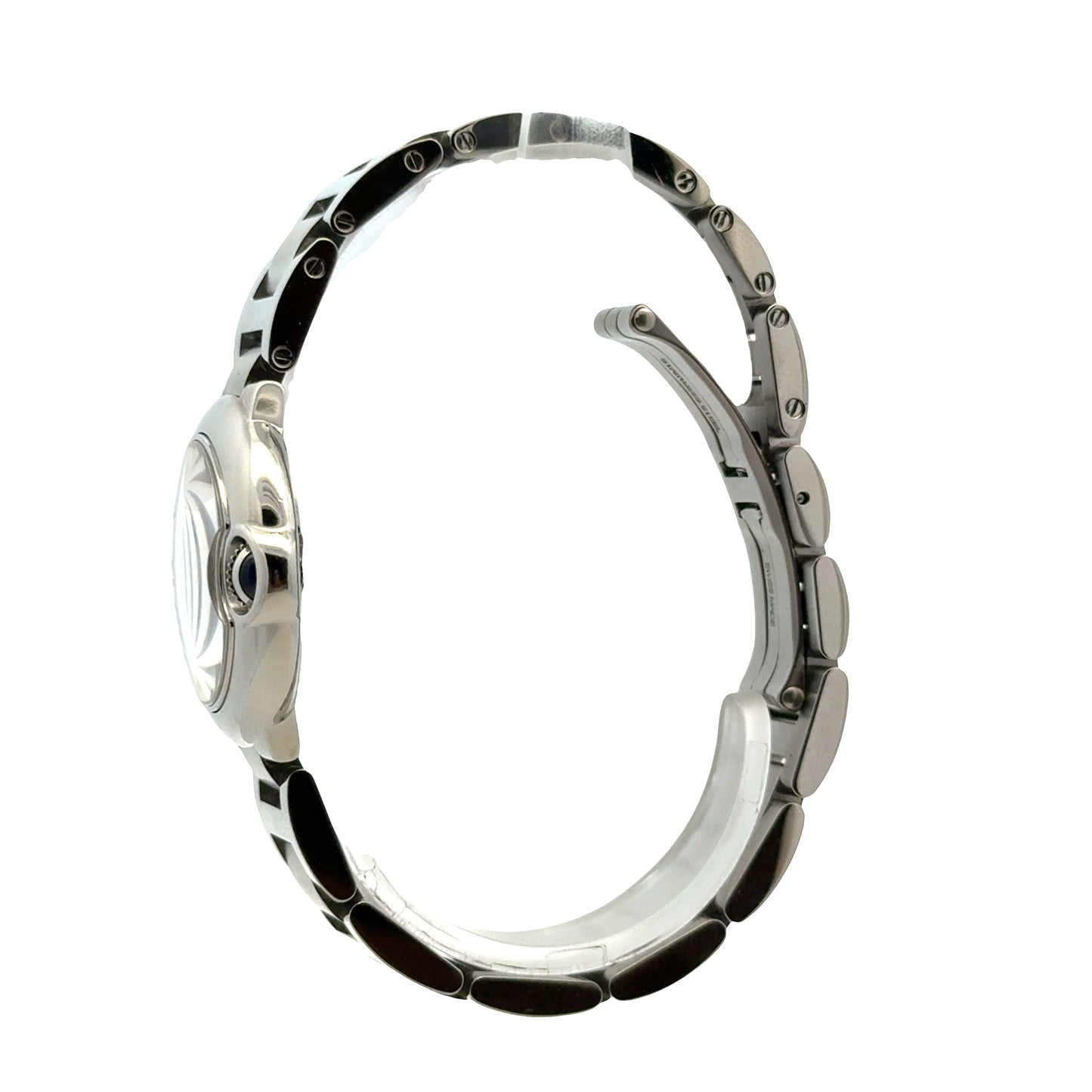 Cartier Ballon Bleu 28mm White Dial Stainless Steel Watch — caseback view